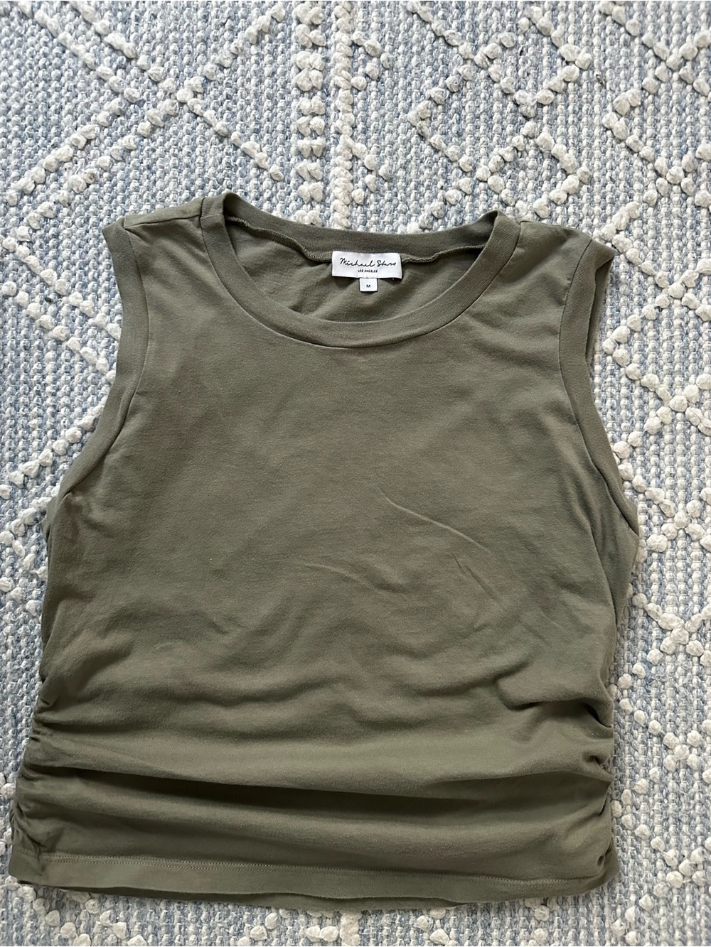 Michael Stars Olive Sleeveless Crewneck Tank
